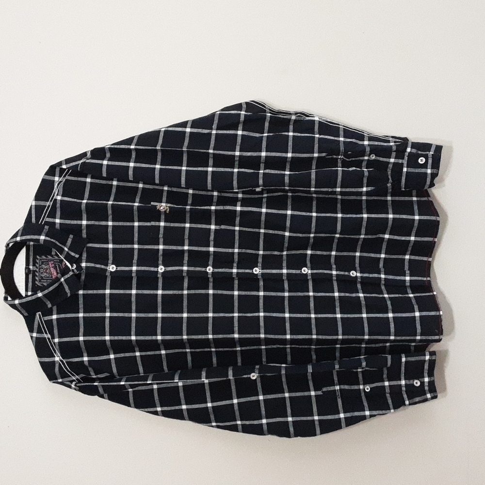 Mutfi men's shirt oll tab long sleeves casual button down linen blend plaid 3XL